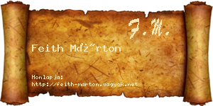 Feith Márton névjegykártya