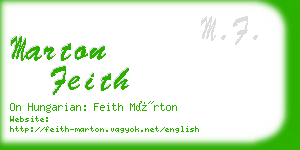 marton feith business card